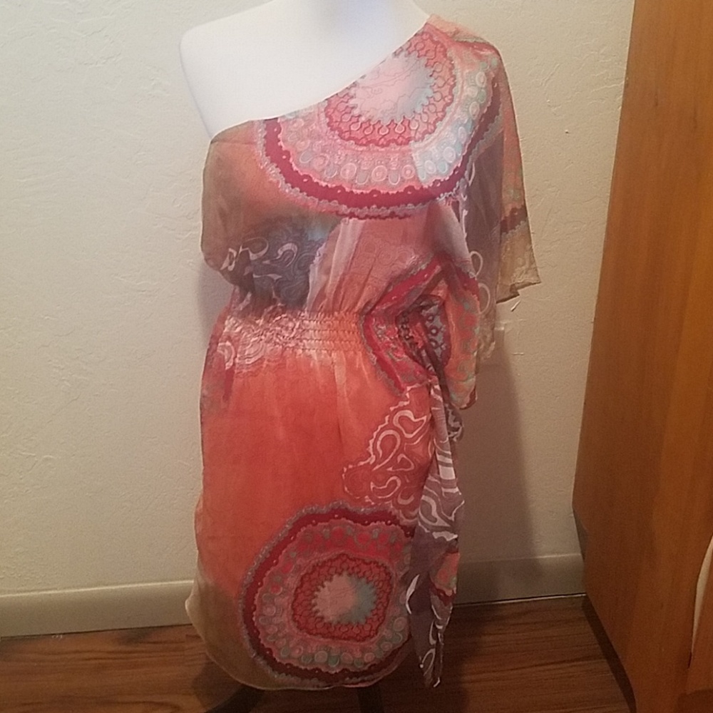 Bisou Bisou Boho one shoulder dress